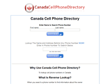 Tablet Screenshot of canadacellphonedirectory.org